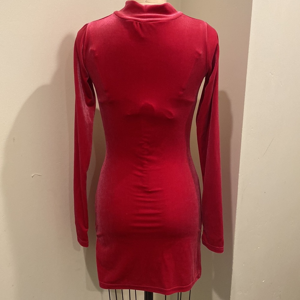 Magenta Rave Bunny Velvet Cut-Out Dress - Picture 5 of 9